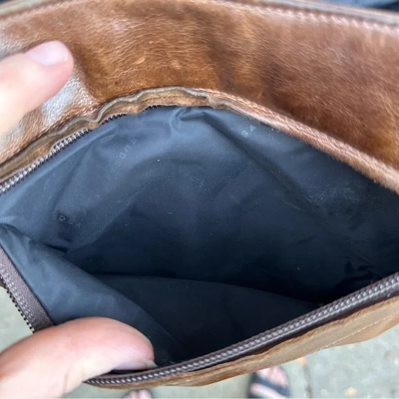 RUDSAK brown leather crossbody bag